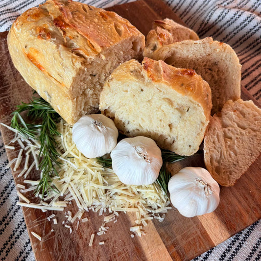 Three Cheese Roasted Garlic & Rosemary Sourdough