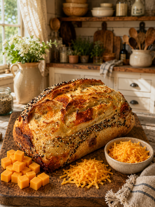 Everything Cheddar Sourdough Loaf
