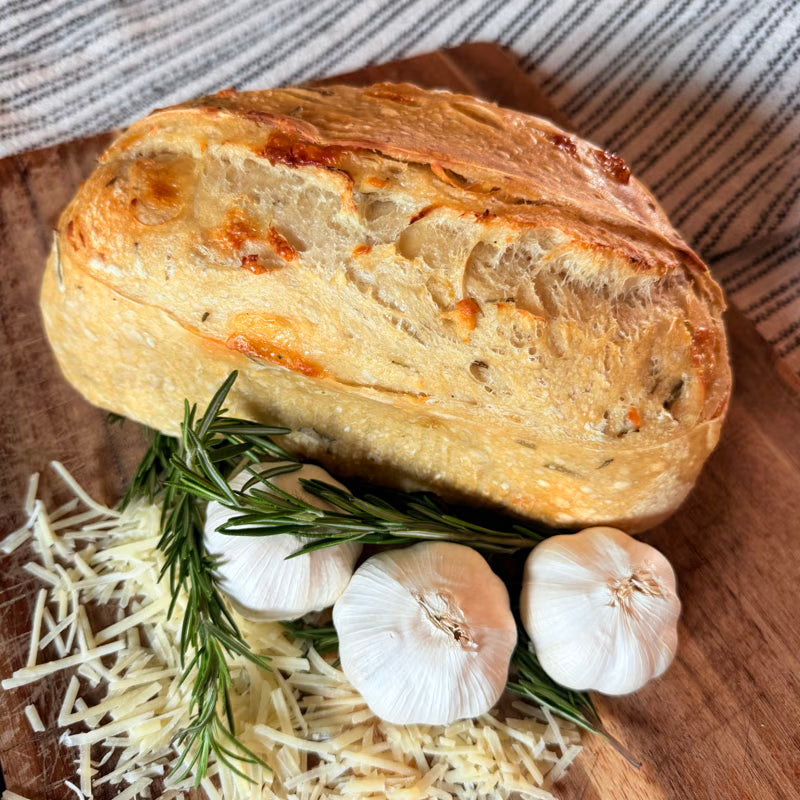 Three Cheese Roasted Garlic & Rosemary Sourdough